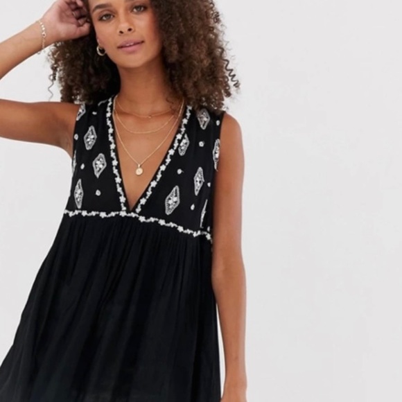 Free People Diamond Embroidered Tunic Black Size XS - Picture 8 of 16